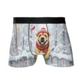 thumbnail image 1 of Playful Chinese Shar-Pei Welcomes Winter Snowy Day with Cardinal Bird All Over Print Boxer Briefs Underwear for Men Dad Dog Lover - 12017, 1 of 6