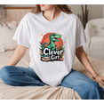 thumbnail image 1 of Playful Clever Dinosaur Cartoon Fun Casual Graphic Print Everyday Outfit Unisex T-Shirt, for men & women, up to size 5XL, 1 of 2