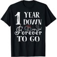 thumbnail image 1 of Playful Comfort Tee - 1 Year Down Forever to Go Couple 1st Wedding Anniversary T-Shirt, 1 of 4