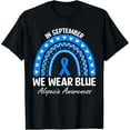 thumbnail image 1 of Playful Comfort Tee - Alopecia Areata Awareness Rainbow I Wear Blue Ribbon Support T-Shirt, 1 of 4