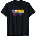 thumbnail image 1 of Playful Comfort Tee - American Colombian Flags Hearts USA Colombia Men Women Love T-Shirt, 1 of 4