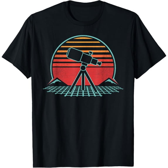 Playful Comfort Tee - Astronomy Telescope Retro Space Science Vintage 80s Gift T-Shirt