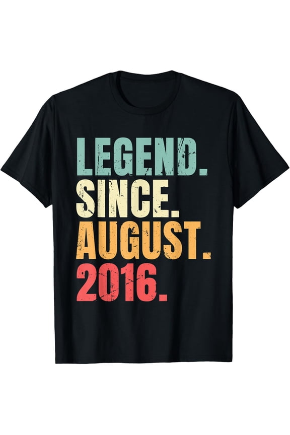 Playful Comfort Tee - August Birthday 2016 Legend Since August 2016 Retro T-Shirt