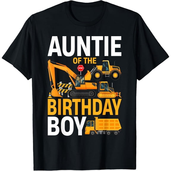 Playful Comfort Tee - Auntie of the Birthday Boy Construction Worker Bday Party T-Shirt