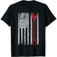 thumbnail image 1 of Playful Comfort Tee - Auto Repairman Car Mechanic Wrench Workshop Tools USA Flag T-Shirt, 1 of 4