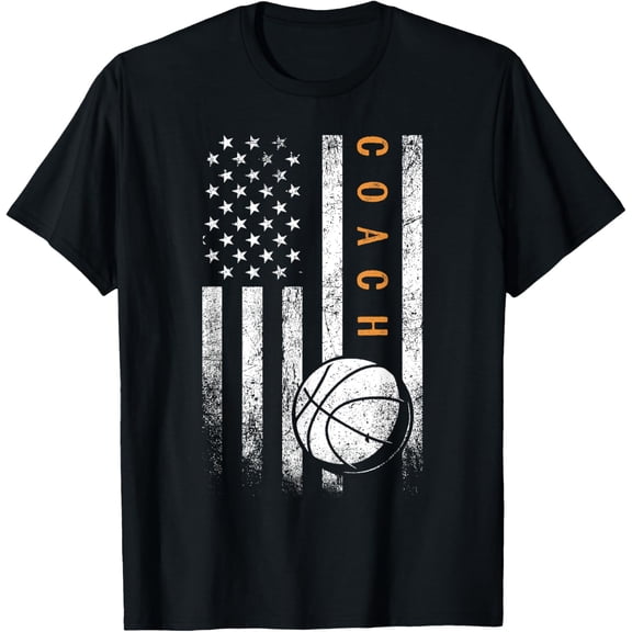 Playful Comfort Tee - Basketball Coach American Flag Basketball Trainer Coaching Women Men T-Shirt