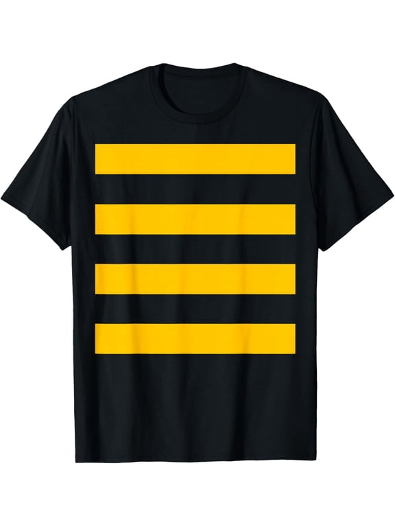 Playful Comfort Tee - Bee Halloween DIY Costume Shirt - Yellow Stripes on Black T-Shirt