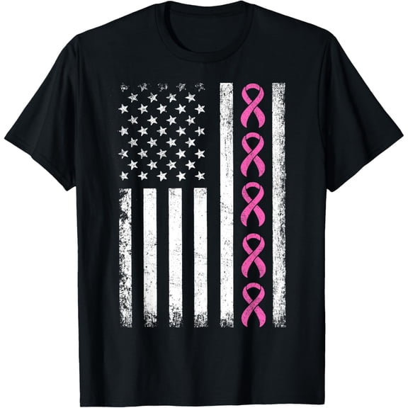 Playful Comfort Tee - Breast Cancer Shirts American Flag Breast Cancer Awareness Women Kids Men T-Shirt