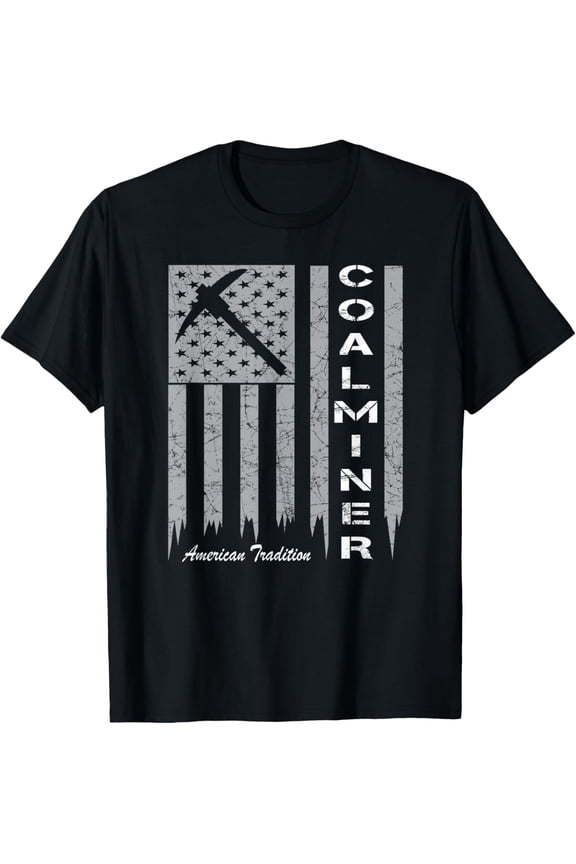 Playful Comfort Tee - Coal Miner Shirt with American Flag for Proud Coal Miners T-Shirt