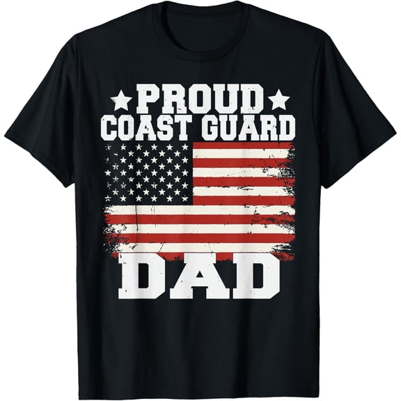 Playful Comfort Tee - Coast Guard Dad American Flag father's day coast guard T-Shirt