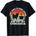 thumbnail image 1 of Playful Comfort Tee - Coffee And Chihuahua Funny Long Haired Hair Chiwawa Dog Mom T-Shirt, 1 of 4