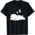 thumbnail image 1 of Playful Comfort Tee - Cute Sleeping Bichon Frise Dog T-Shirt, 1 of 4
