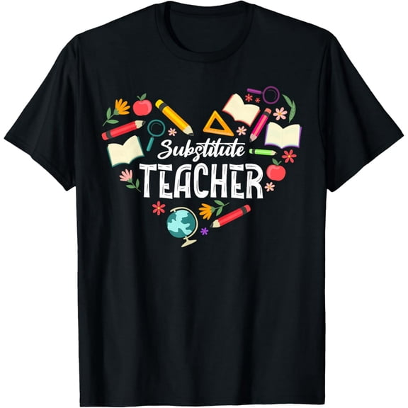 Playful Comfort Tee - Cute Substitute Teacher Heart T-Shirt for Men Women