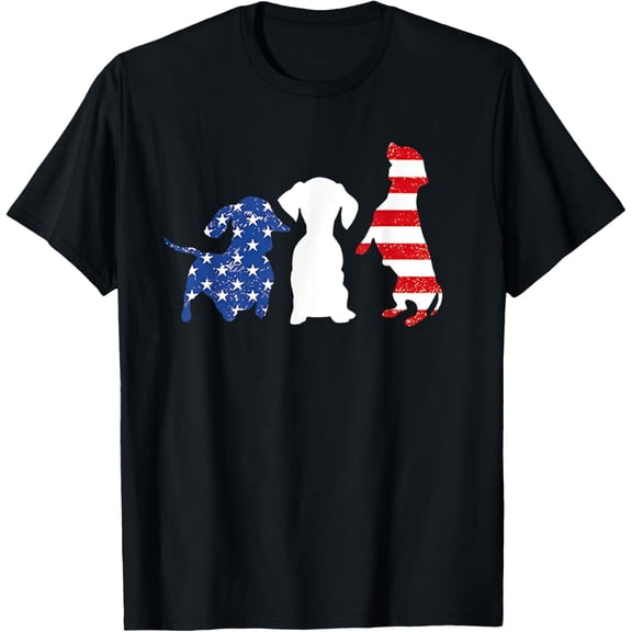 Playful Comfort Tee - Dachshund Fourth 4th Of July Patriotic American Men Women T-Shirt