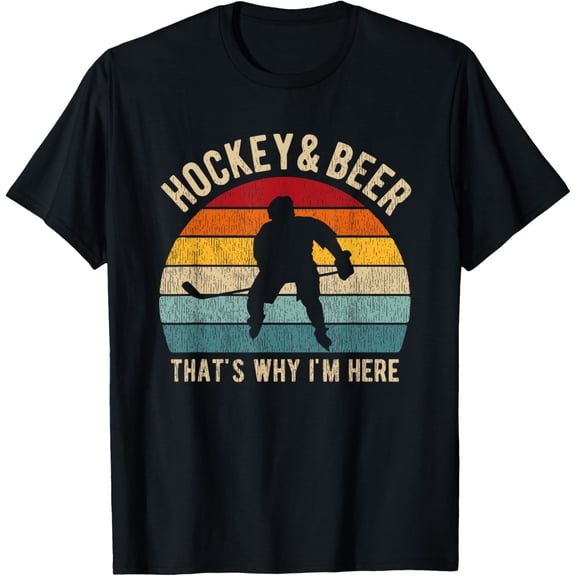 Playful Comfort Tee - Distressed Hockey and Beer Funny Pun Hockey T-Shirt