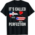 thumbnail image 1 of Playful Comfort Tee - Dominirican Half Puerto Rico & Dominican Republic Perfection T-Shirt, 1 of 4