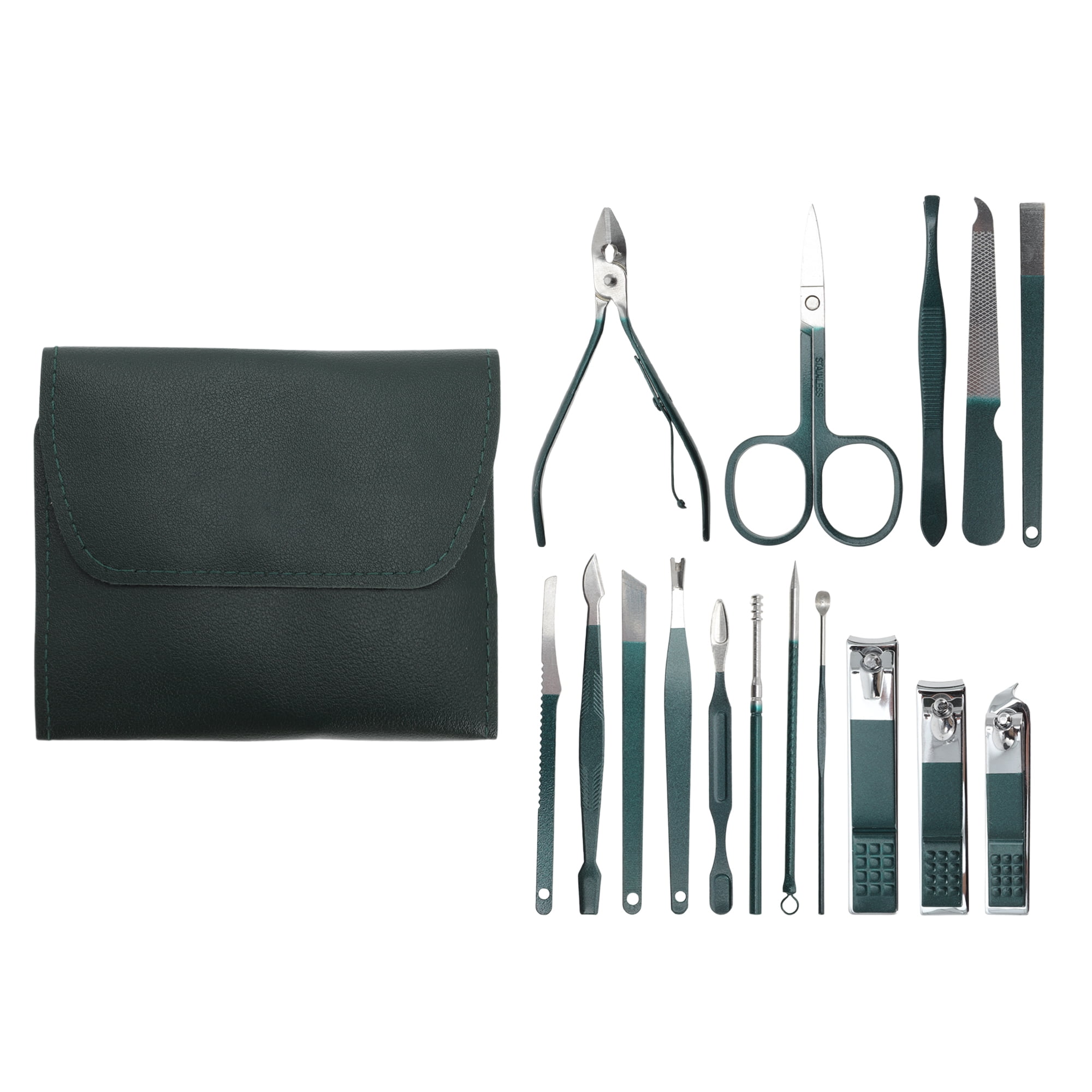 Unique Bargains 16pcs Nail Clippers Set for Trimming with Ergonomic Design