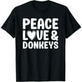 thumbnail image 1 of Playful Comfort Tee - Donkey Lover Funny Peace Love and Donkeys T-Shirt, 1 of 4