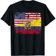thumbnail image 1 of Playful Comfort Tee - ECUADORIAN ROOTS | Half American Flag | USA ECUADOR FLAG T-Shirt, 1 of 4