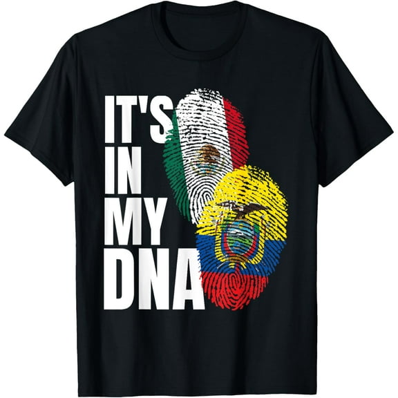 Playful Comfort Tee - Ecuadorian And Mexican DNA Mix Flag Heritage T-Shirt