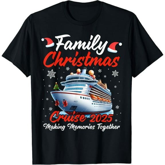 Playful Comfort Tee - Family Christmas Cruise 2025 Making Memories Reunion Trip T-Shirt