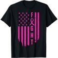 thumbnail image 1 of Playful Comfort Tee - Fight Breast Survivor American Flag Breast Cancer Awareness T-Shirt for Women Men, 1 of 4