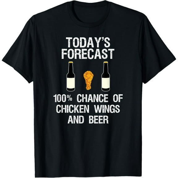 Playful Comfort Tee - Funny Chicken Wing Fan T-Shirt - Today's Forecast Beer T-Shirt