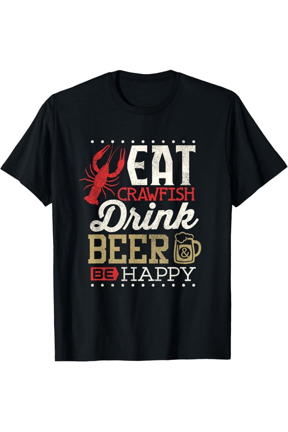 Playful Comfort Tee - Funny Crawfish Boil Shirt Drink Beer Crayfish Festival Men T-Shirt