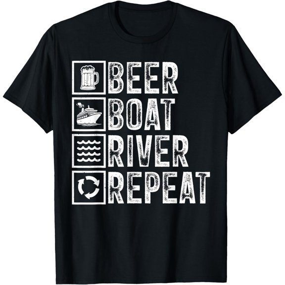 Playful Comfort Tee - Funny Drinker River Sailing Drinking Beer Boat River Dad T-Shirt