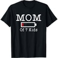 thumbnail image 1 of Playful Comfort Tee - Funny Mom of 7 Kids Low Battery Busy Mother Parenting T-Shirt, 1 of 4
