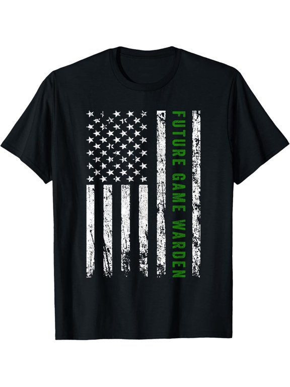 Playful Comfort Tee - Future Game Warden Outfit Gift Unisex-Adults & Kids T-Shirt Black Animal-Themed Game Warden T-Shirt Small Crew Neck Short Sleeve