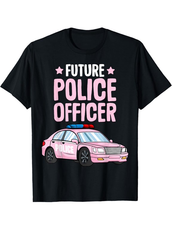 Playful Comfort Tee - Future Police Officer Policewoman Cop Girls Kids Toddler T-Shirt