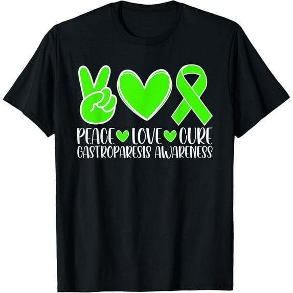 Playful Comfort Tee - Gastroparesis Awareness Peace Love Cure T-Shirt