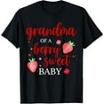 thumbnail image 1 of Playful Comfort Tee - Grandma Of A Berry Sweet One Strawberry Baby First Birthday T-Shirt, 1 of 4