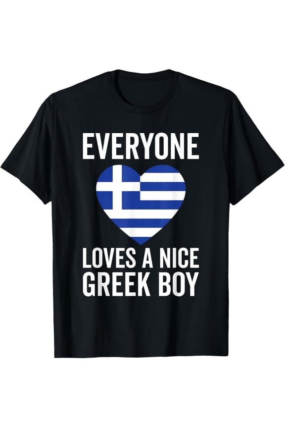 Playful Comfort Tee - Greece Flag - Everyone Loves A Nice Greek Boy T-Shirt