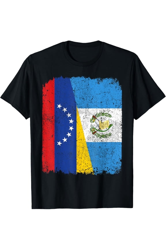 Playful Comfort Tee - Half Venezuelan Half Guatemalan Flag Heritage Pride Roots T-Shirt