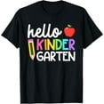 thumbnail image 1 of Playful Comfort Tee - Hello Kindergarten Team Kinder Back to School Teacher Kids T-Shirt, 1 of 4