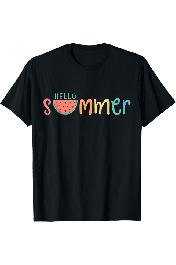 Playful Comfort Tee - Hello Summer Vacation Watermelon Gift T-Shirt for Men Women Kids