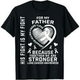 thumbnail image 1 of Playful Comfort Tee - His Fight Is My Fight Lung Cancer Awareness Shirts Father T-Shirt, 1 of 4