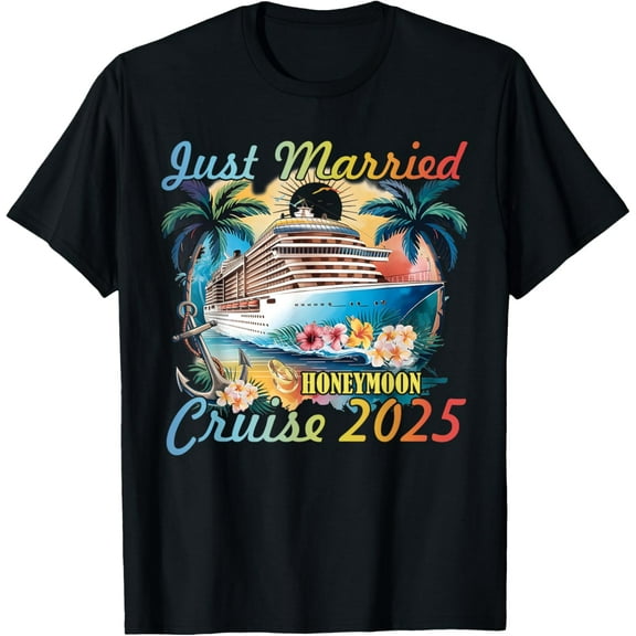 Playful Comfort Tee - Honeymoon Cruise Journey Just Married For Couples 2025 T-Shirt