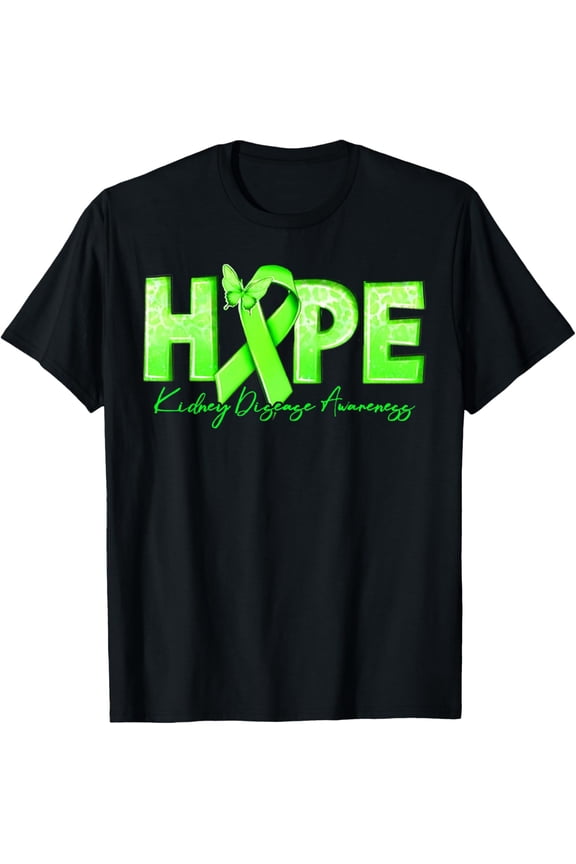 Playful Comfort Tee - Hope Kidney Disease Awareness Green Ribbon Renal Failure T-Shirt