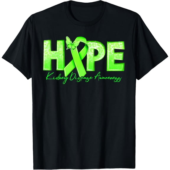 Playful Comfort Tee - Hope Kidney Disease Awareness Green Ribbon Renal Failure T-Shirt