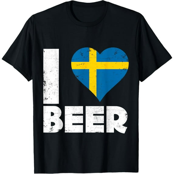 Playful Comfort Tee - I Heart Swedish Beer Sweden Pride Drinking Love Home T-Shirt