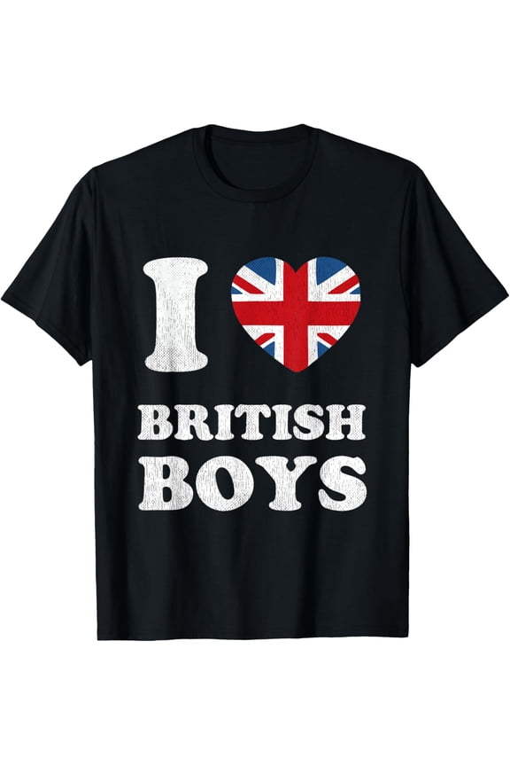 Playful Comfort Tee - I Love British Boys UK Union Jack Heart Flag T-Shirt