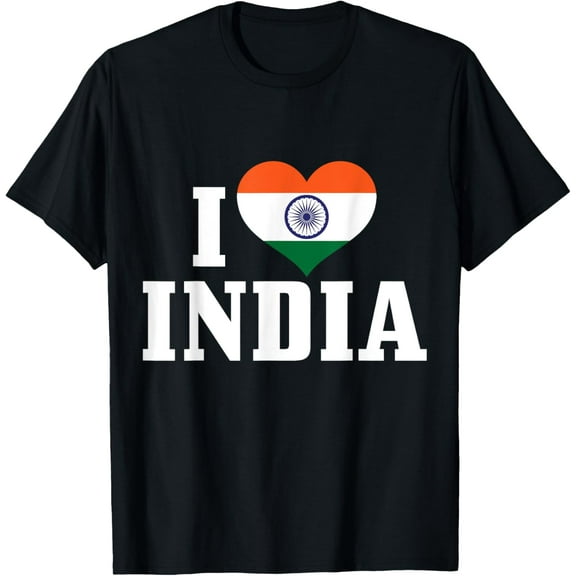 Playful Comfort Tee - I Love India Indian Flag Souvenir Pride T-Shirt