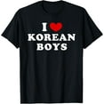 thumbnail image 1 of Playful Comfort Tee - I Love Korean Boys, I Heart Korean Boys T-Shirt, 1 of 4