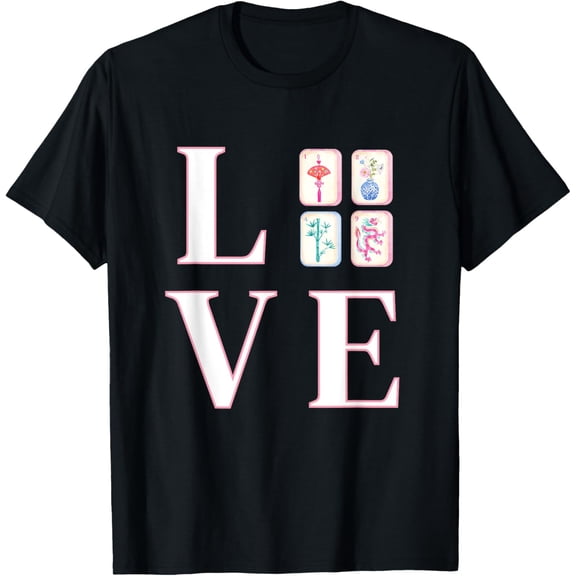 Playful Comfort Tee - I Love Mahjong Tiles Mah Jongg Player Chinese Game T-Shirt
