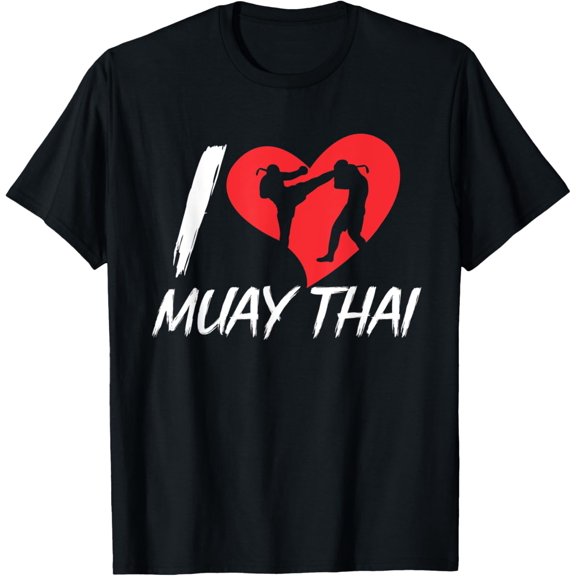 Playful Comfort Tee - I Love Muay Thai Hobby Martial Arts Boxing Fighter T-Shirt