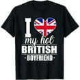 thumbnail image 1 of Playful Comfort Tee - I Love My Hot British Boyfriend Shirt Britain T-Shirt, 1 of 4