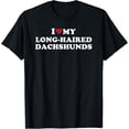thumbnail image 1 of Playful Comfort Tee - I Love My Long-Haired Dachshunds T-Shirt, 1 of 4